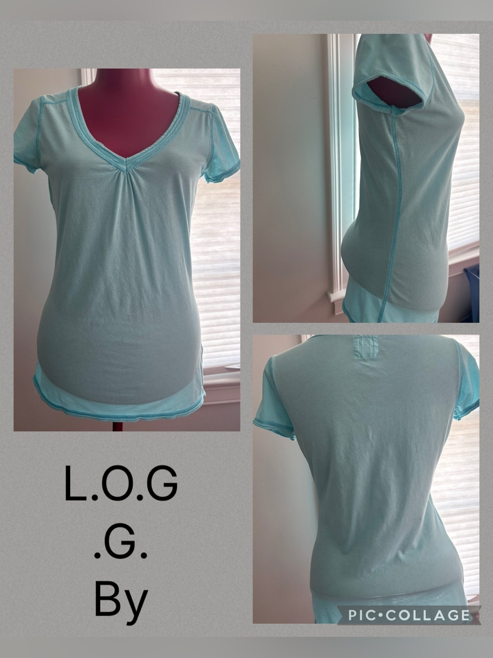 L.O.G.G. By H&M baby blue short sleeve V-neck T-shirt size Medium